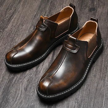 2021 пролет, есен и зима мъжки обувки тенденция ежедневни мъжки обувки корея градинска ежедневни обувки Обувки Martin в британски стил