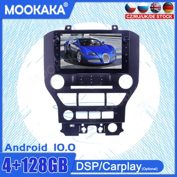 4 + 128 GB Android10 Сензорен Екран За Ford Mustang 2015-2018 Автомобилен GPS IPS Мултимедиен Плеър Tesla Главното Устройство Аудио Радио Навигация