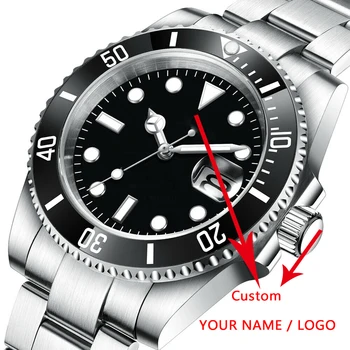 40 ММ Мъжки ръчен часовник Стерилна син сапфир Циферблат NH35 miyota8215автоматические Механични Водоустойчивост 10 бара Светещи Часовници за Поръчка На Лого