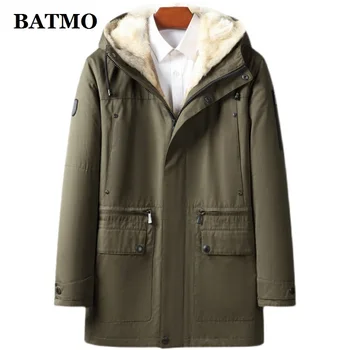 BATMO 2022, ново записване, зимни якета са с качулка на подплата от 100% естествена волчьего кожа, мъжки топли паркове, палто