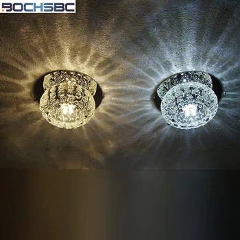 BOCHSBC Модерни Кристални Кръгли плафониери Led Вътрешно Осветление Лампи за Спални Хол Трапезария, Антре Лампи