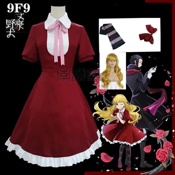 Bungo-Disfraz de Алисия de Stray Dogs, disfraz de Алисия, vestido rojo, uniformes de Хелоуин, ropa de Аниме, trajes, peluca de