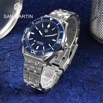 San Martin Diver 41,5 мм Луксозни Мъжки Автоматичен Часовник Сапфир кристал Стъкло Керамични Панели 20 бар Ръчен Часовник От Неръждаема Стомана за Мъже