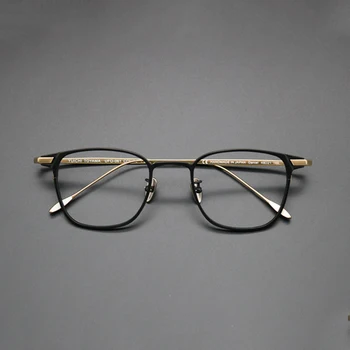Vintage Слънчеви Очила От Чист Титан В Рамките За Мъже И Жени, Квадратни Очила За Късогледство Рецепта, Оптични Очила В Рамки, Мъжки Луксозни Ретро Очила