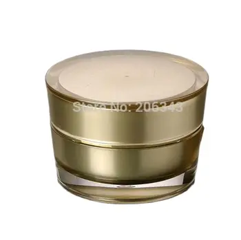 Бутилка крем конусовидна форма злато 50 ГРАМА акрил, козметичен контейнер,, банка за крем Козметична банка, Козметична опаковка