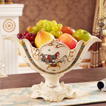 Европейският керамични творчески диск за компот с високо съдържание на плодове, луксозен комплект бижута за всекидневната, украса на дома