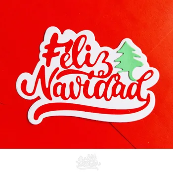 Испания Думи: весела Коледа на Метални Печати Шаблони за Scrapbooking Печат/Фотоалбум Декоративно Щамповане САМ Хартиени Картички Нов