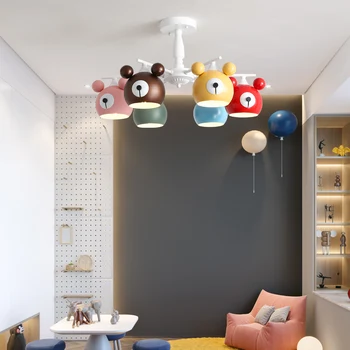 Модерен cartoony мечка led полилей осветление творчески ресторант, детска стая, кухня полилей спалня лампа лампа