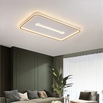 Нов тавана лампа led прост модерен през цялата квадратен лампа за спални, Скандинавски творчески ултра-лампа за дневна