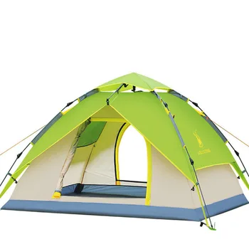 Палатки за 3-4 човека Хидравлични автоматично Ветроупорен Водоустойчив Двуслойни Палатки Свръхлеки Улични Пешеходни Къмпинг Палатки Палатки За Пикник