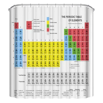 Периодичната таблица на Елементите Завеса За душ Водоустойчив Плат Завеси Любителите на Химията За Баня, душ Завеса С Куки