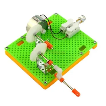 Технология на ръчно коляновия генератор малко производство на учениците от началното училище научен експеримент малко изобретение физика детска