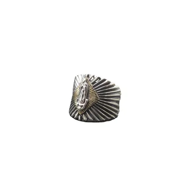 размер S925 Сребро Дева Мария мъжки властен самоличността на ретро тенденциите на мода да създадете пръстен
