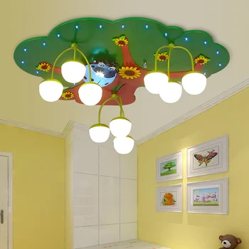 творческа зелено дърво led таван осветление детска стая, спалня за мъже и момичета мультяшное осветление детска градина тавана лампа ZA92755